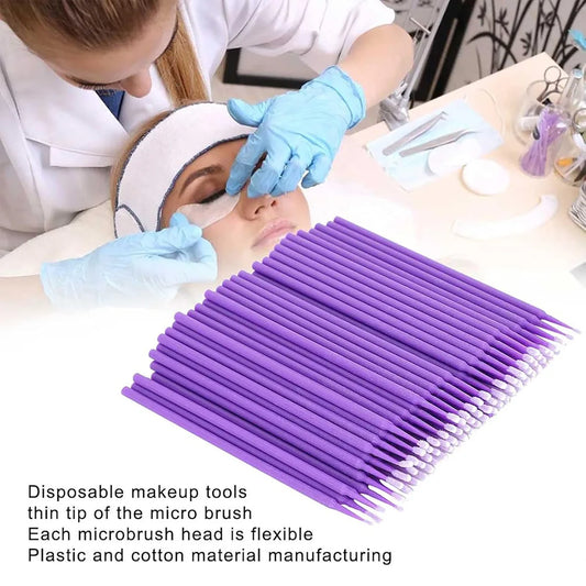 Pinceles de maquillaje desechables LuxuryGlow (100 unidades): rímel, labios, delineador y pestañas