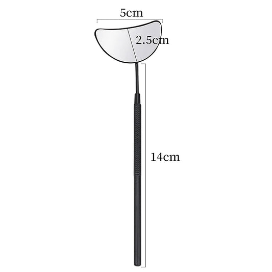 myaokue-up Moon-Shaped Eyelash Extension Mirror – Detachable Stainless Steel Lash Tool