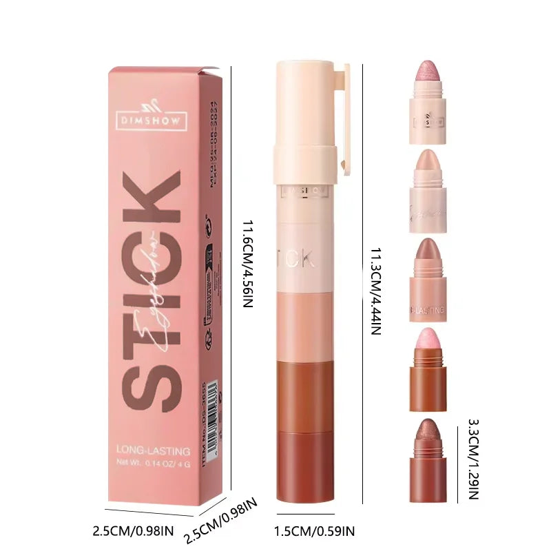 Sombra de ojos en barra LuxuryGlow de 5 colores: mate y perlado, resistente al agua y a las manchas.