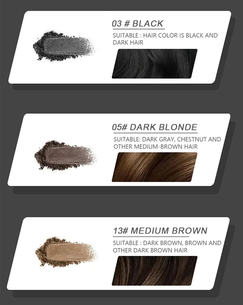 Polvos de lujo para la línea del cabello, resistentes al agua y con brillo: 14 colores para cubrir y corregir raíces (4 g)