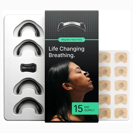 Tiras nasales magnéticas LuxuryGlow Skin Safe: kit básico antirronquidos y ayuda respiratoria
