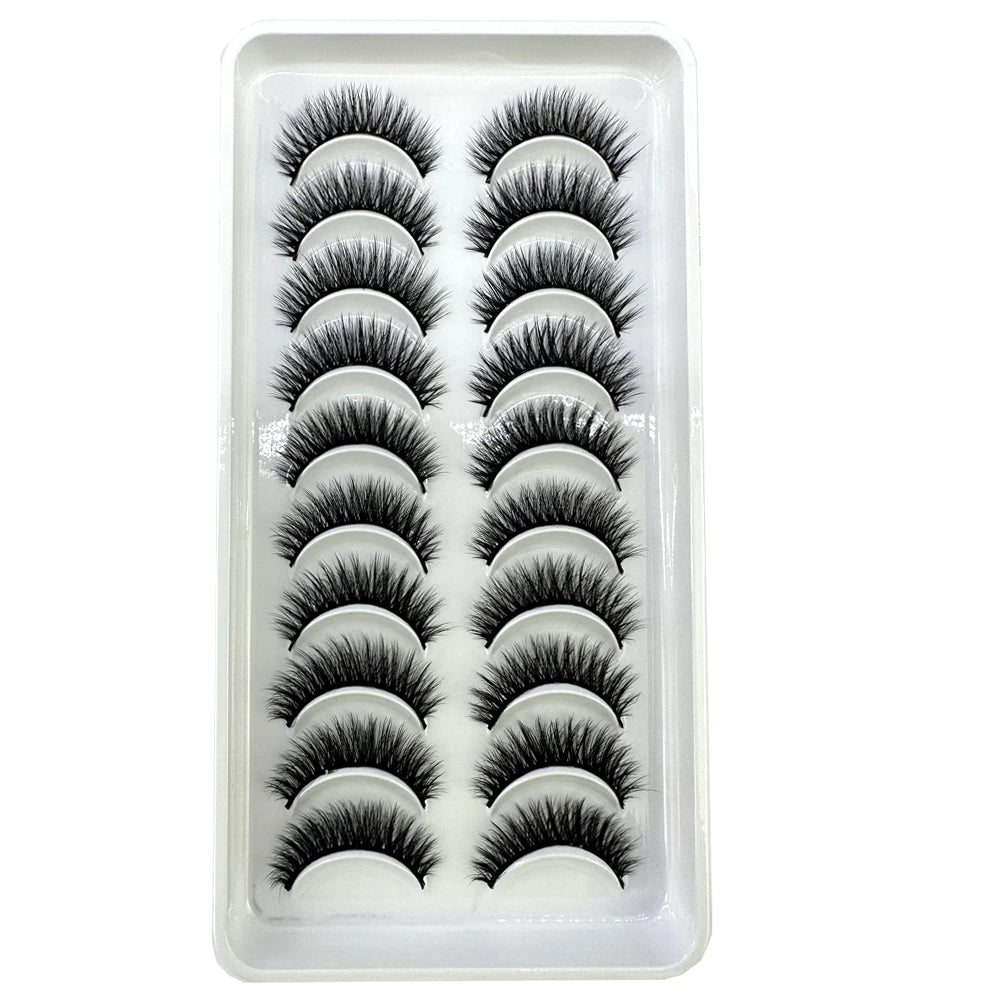 LuxuryGlow 10 Pairs Fluffy 3D Mink False Eyelashes – Soft, Dramatic & Reusable