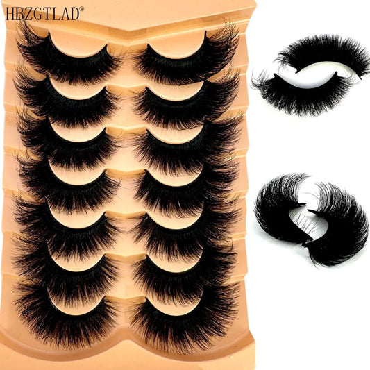 HBZGTLAD 7 Pairs 3D Faux Mink Eyelashes – Natural Long & Dramatic Look Lashes