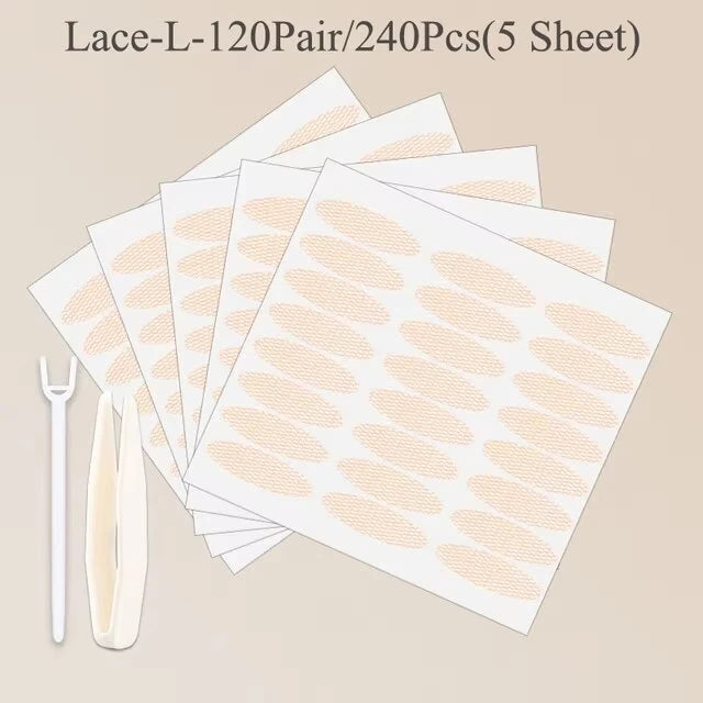 WRDEW 240Pcs Invisible Double Eyelid Tape – Self-Adhesive, Natural Look with Tools