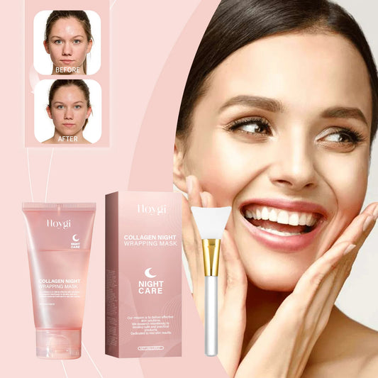 Hoygi Hydrolyzed Collagen Overnight Peel-Off Mask – Deep Hydration & Firming Night Cream for Skin Elasticity (75g)