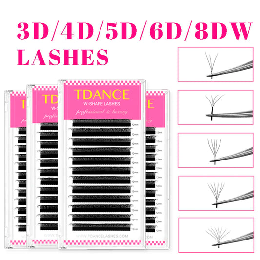 TDANCE 3D–6D Premade W Style Blooming Lash Fans | Faux Mink Volume Eyelash Extensions C150