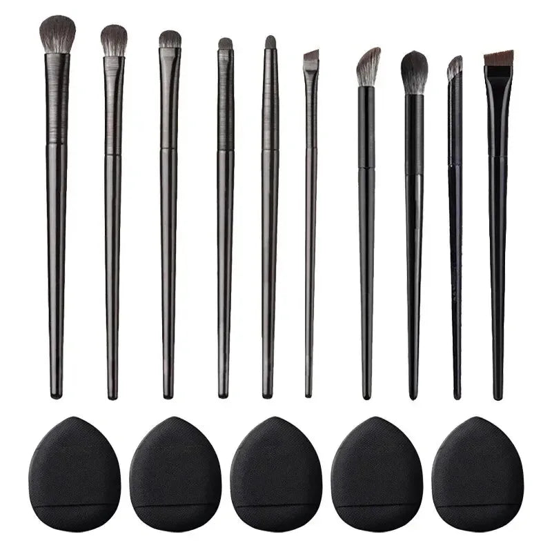 LuxuryGlow 10-Piece Soft Eyeshadow Brush Set – Precision Eye Makeup Tools