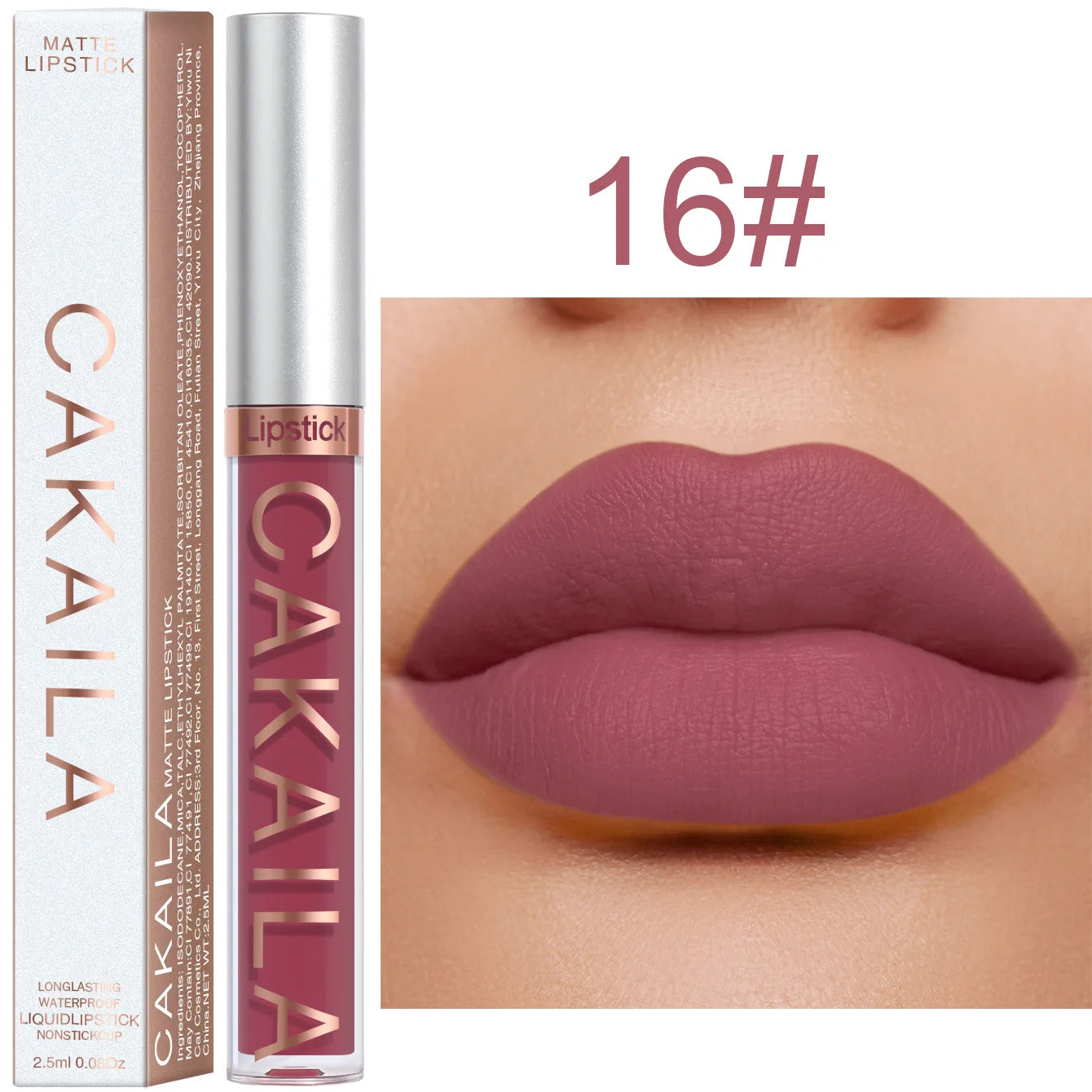 CAKAILA Waterproof Lipstick — Nude, Brown & Matte Red | 24-Hour Long-Lasting