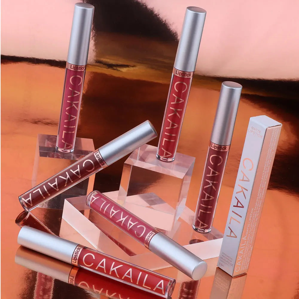 CAKAILA Waterproof Lipstick — Nude, Brown & Matte Red | 24-Hour Long-Lasting