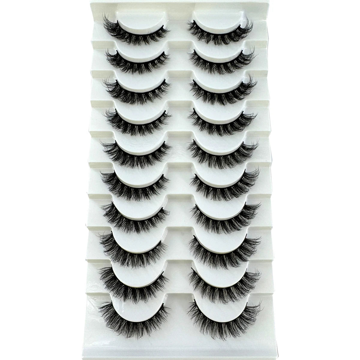 10 أزواج من رموش المنك الصناعية ثلاثية الأبعاد من HBZGTLAD - رموش شريطية رقيقة وكثيفة وناعمة