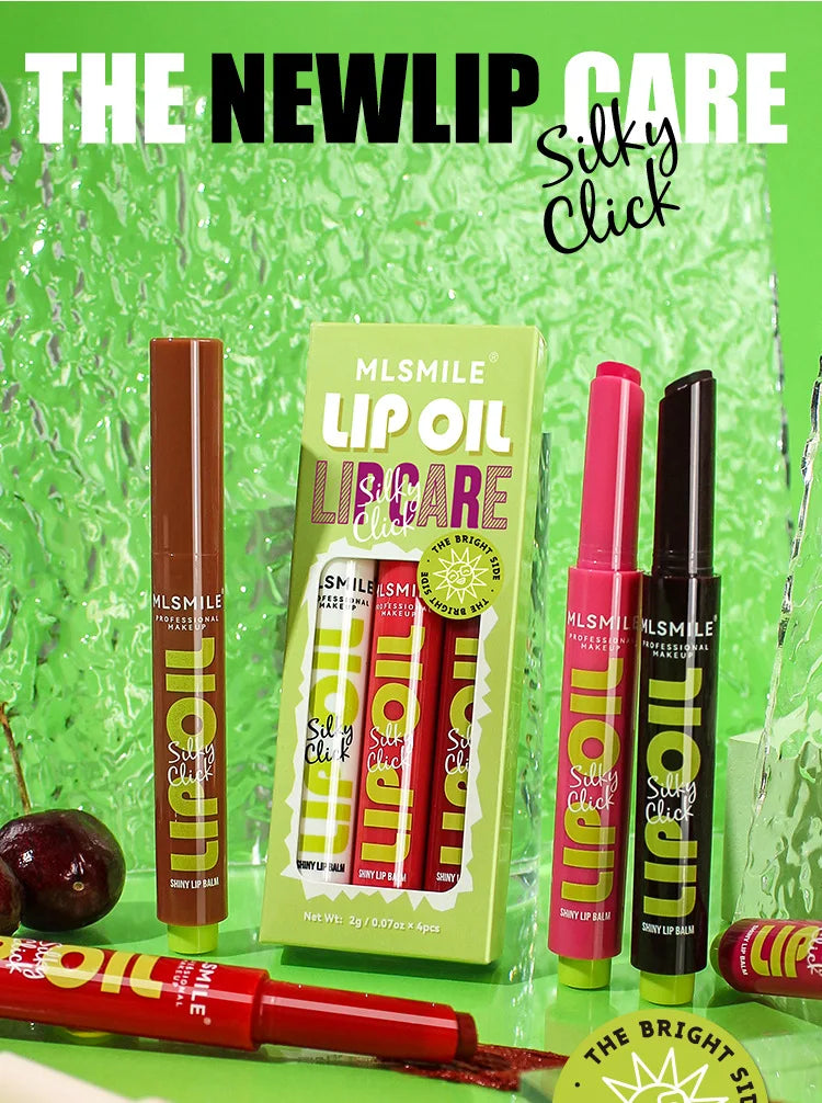 MLSMILE 3-in-1 Press Lipstick Set – Long-Lasting, Moisturizing, High-Shine Gloss