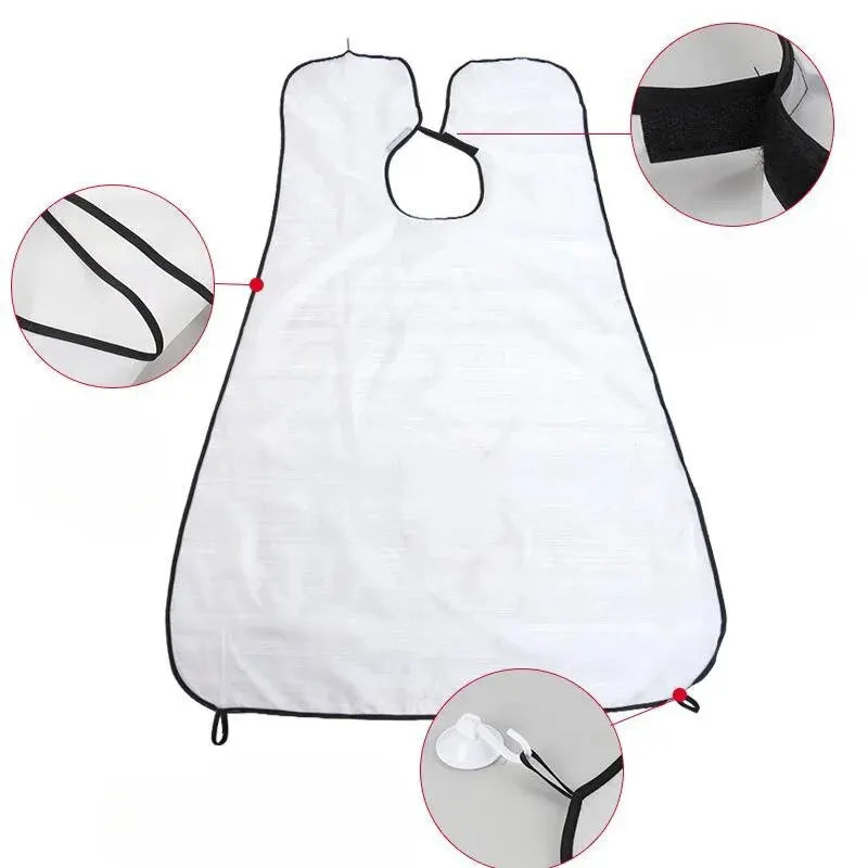 LuxuryGlow  No-Mess Shaving Bib for Men – Beard Trimming Apron with Suction Cups