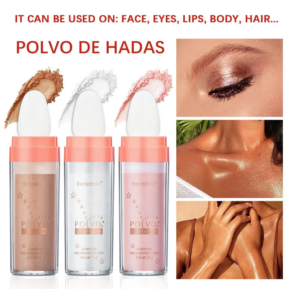 بودرة هايلايتر لاكيرين فيري جلو ثلاثية الألوان - وردي، ذهبي، برونزي لامع