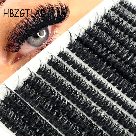 HBZGTLAD Mixed Tray Russian Volume Cluster Eyelashes – 30D/40D/60D/80D Soft & Natural Look