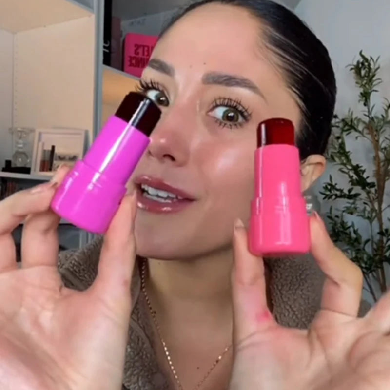 LuxuryGlow 3-in-1 Jelly Lipstick, Blush & Contour Stick – Moisturizing Korean Makeup