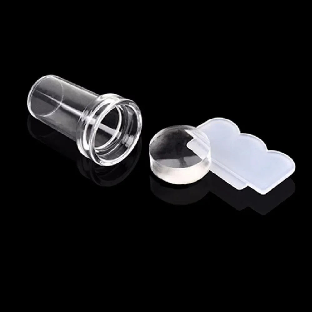 Kit de estampación de uñas de silicona transparente LuxuryGlow: estampador y raspador de diseño francés