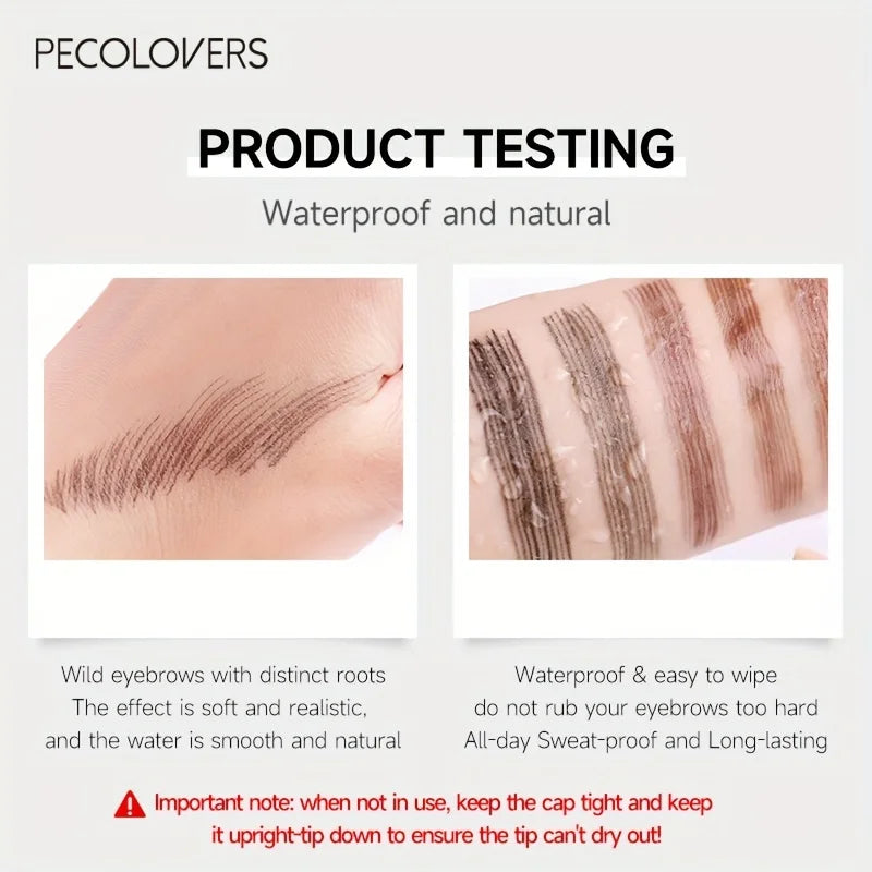 LuxuryGlow 4-Tip Waterproof Eyebrow Tattoo Pen – Long-Lasting Liquid Brow Enhancer (6 Shades)