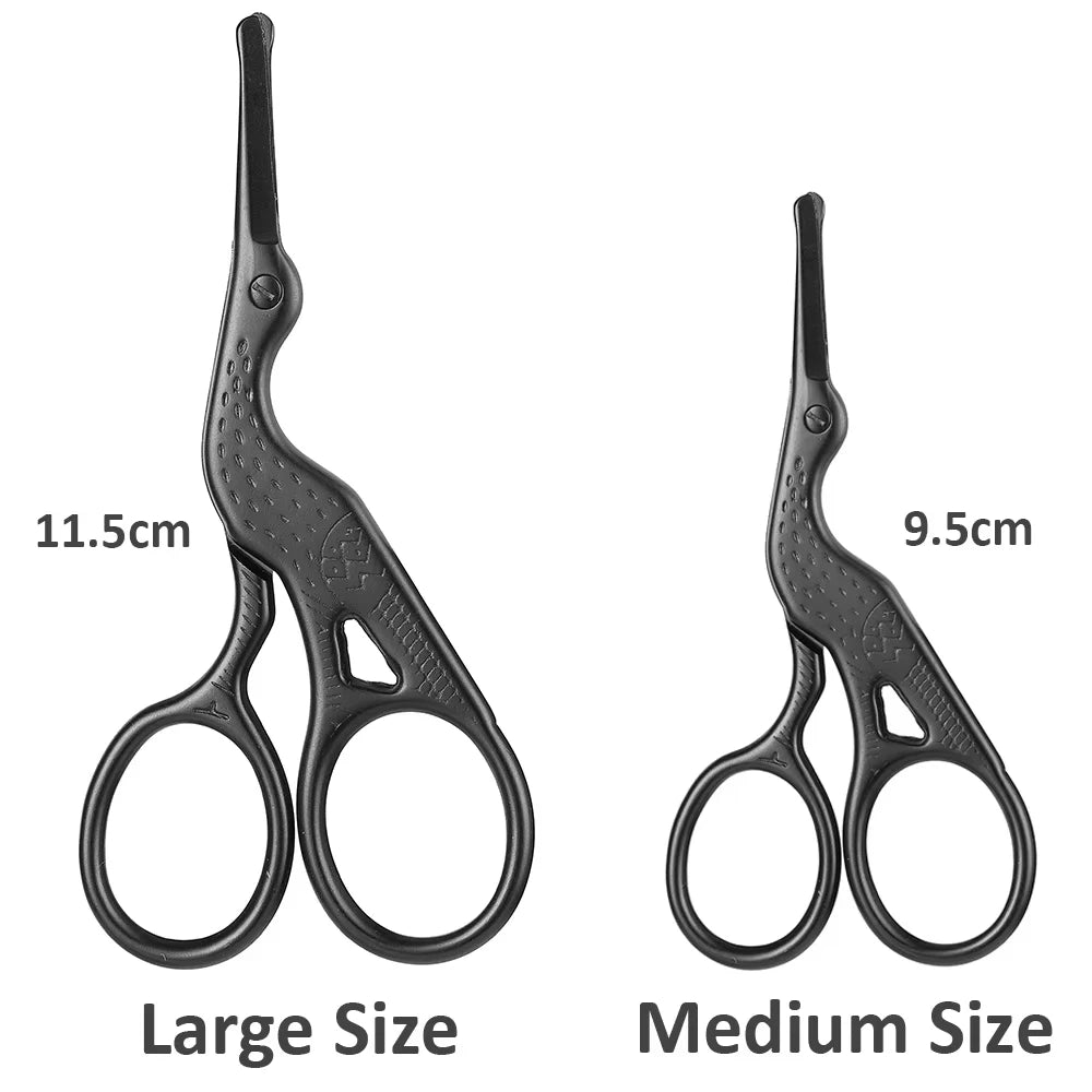 LuxuryGlow Stainless Steel Facial Hair Scissors – Rounded Tip for Nose, Beard & Eyebrow