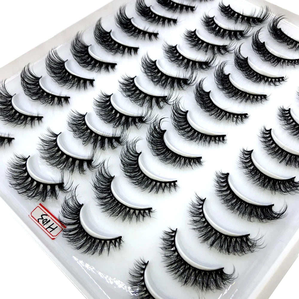 HBZGTLAD 20 Pairs 3D Faux Mink Lashes – Soft, Wispy, Reusable False Eyelashes Set
