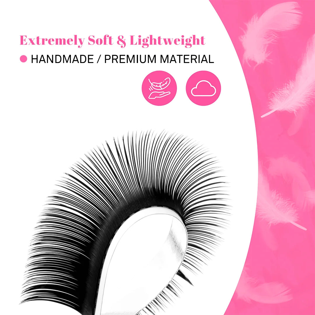 TDANCE Cashmere Classic Lash Extensions – Super Matte Black Individual Trays C90