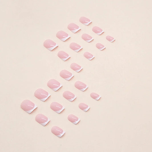 LuxuryGlow 24-Piece Short Square Press-On Nails Kit – Acrylic Fake Nails with Glue & File