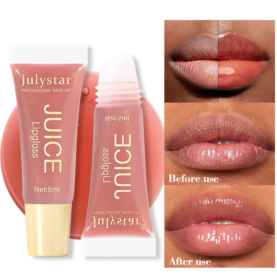 Aceite labial en gelatina Crystal Clear de Julystar: brillo labial hidratante y suavizante con aroma afrutado.