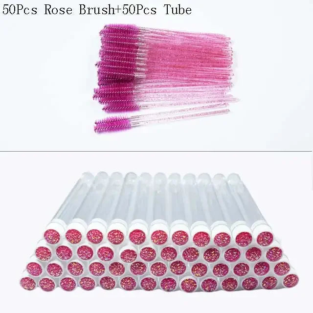 ZXZZS  50 Reusable Mascara Wands with Tubes – Lash & Brow Spoolie Set
