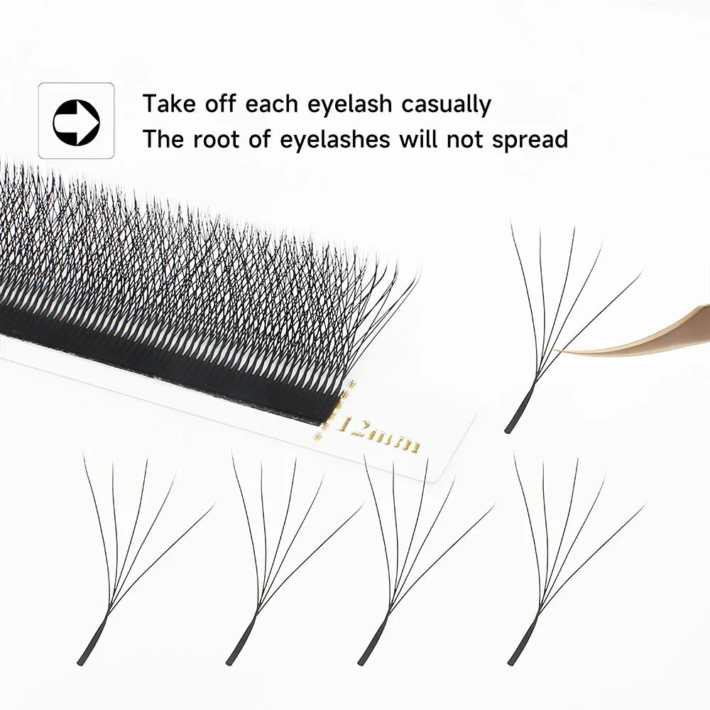 XIUSUZAKI 5D Premade Volume Lash Fans – Natural Mink Eyelash Extensions for Full, Soft & Fluffy Look