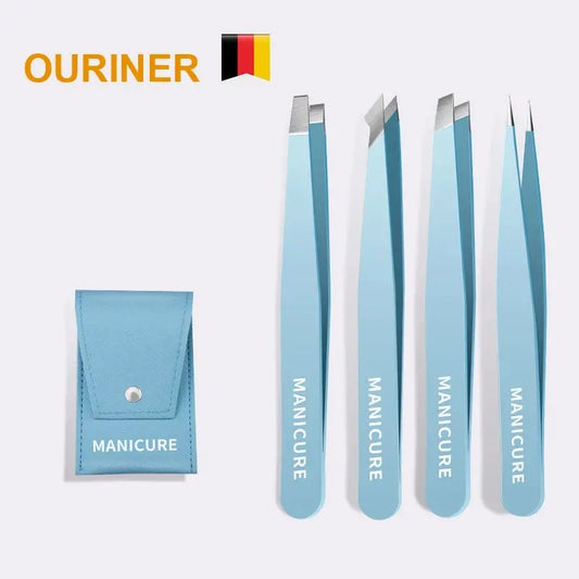 OURINER Colorful Stainless Steel Eyebrow Tweezer – Slanted Precision Hair Remover