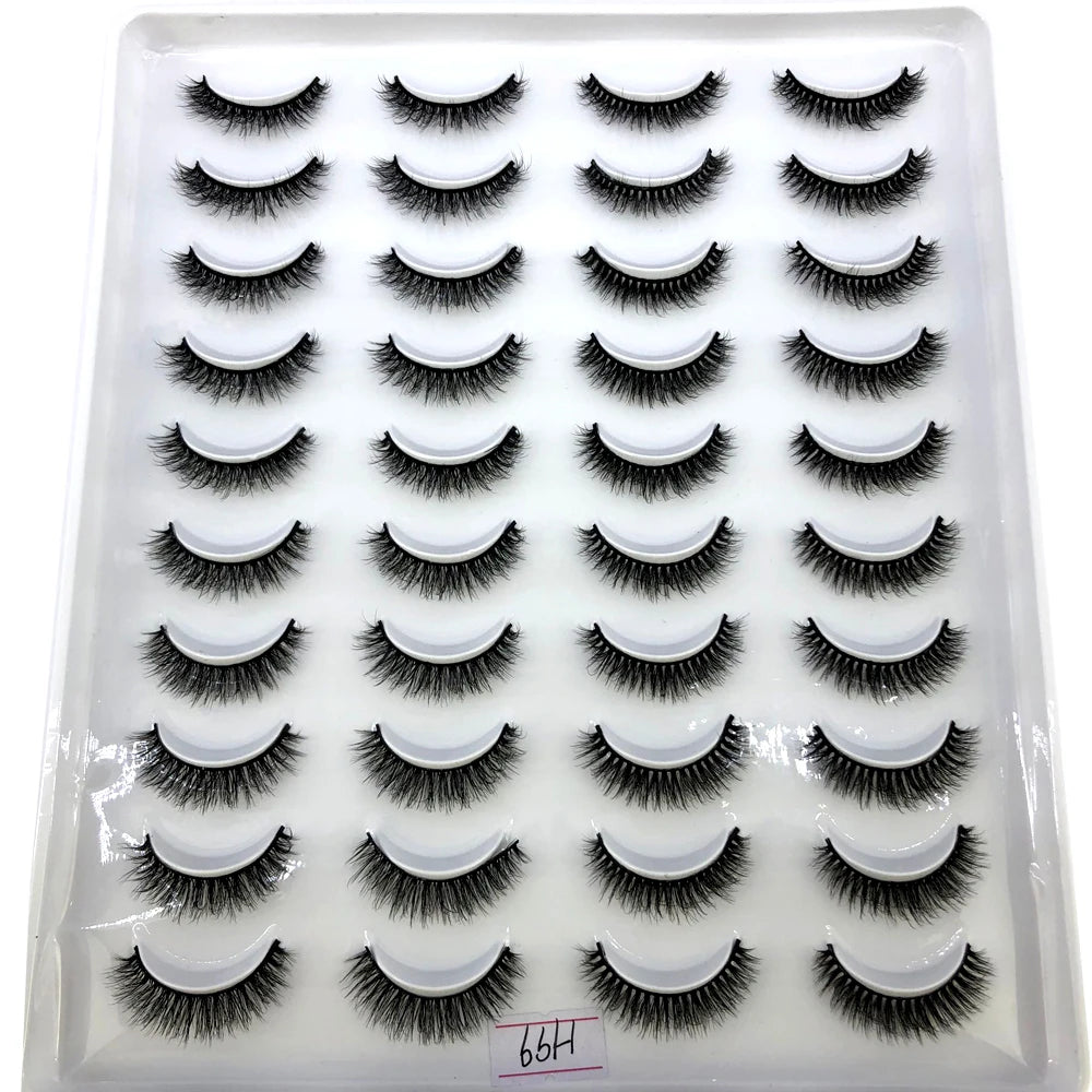 HBZGTLAD 20 Pairs 3D Faux Mink Lashes – Soft, Wispy, Reusable False Eyelashes Set