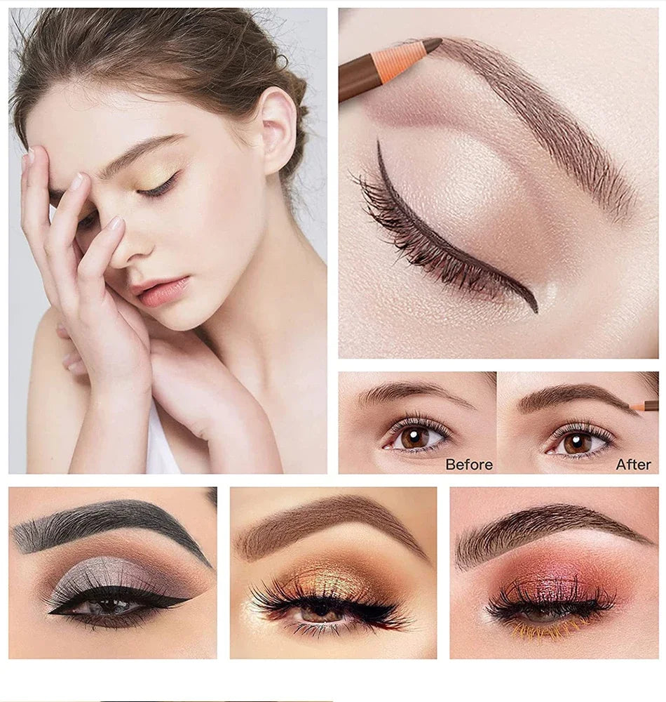 LuxuryGlow 5pcs Professional Microblading Eyebrow Pencil Set — Waterproof & Long-Lasting