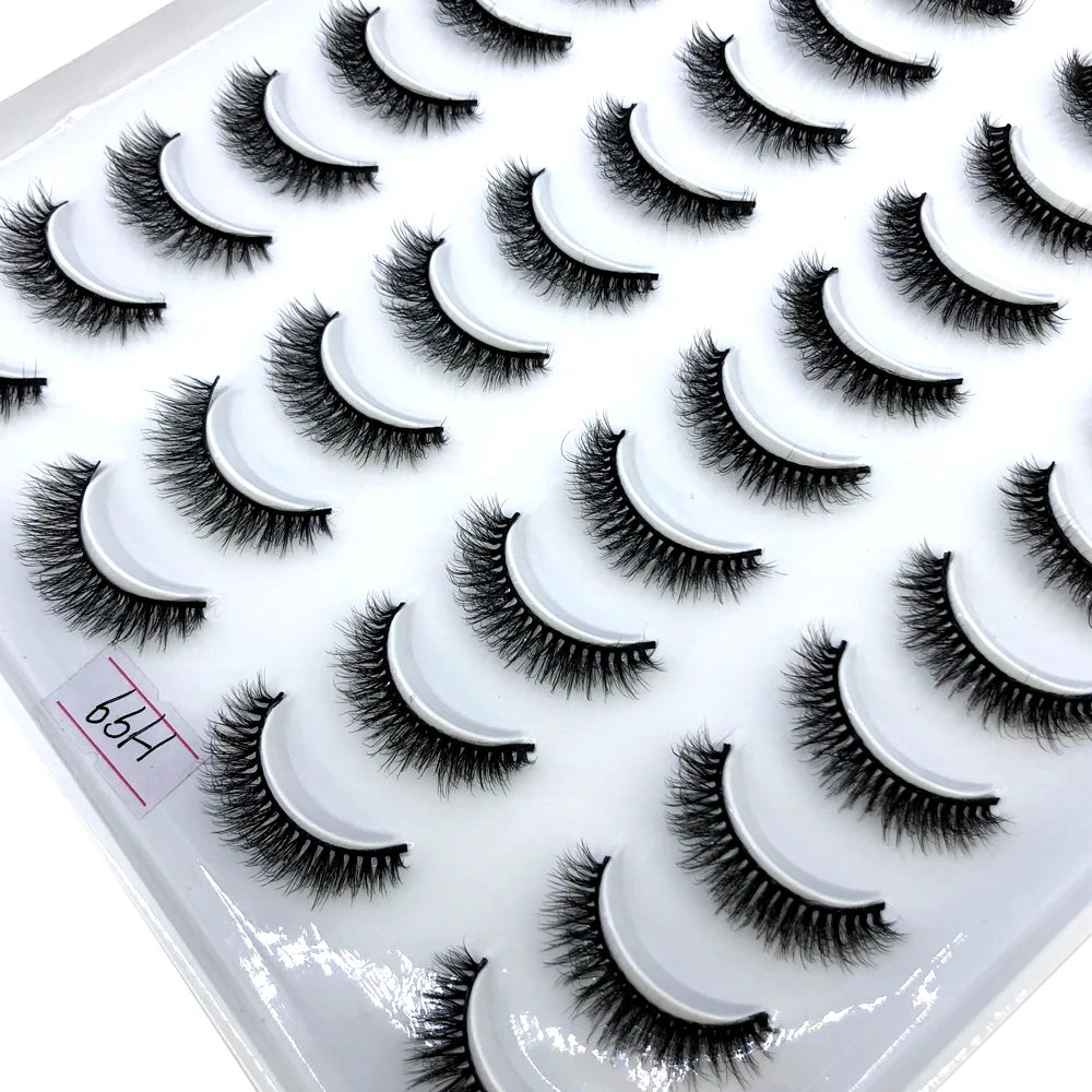 HBZGTLAD 20 Pairs 3D Faux Mink Lashes – Soft, Wispy, Reusable False Eyelashes Set