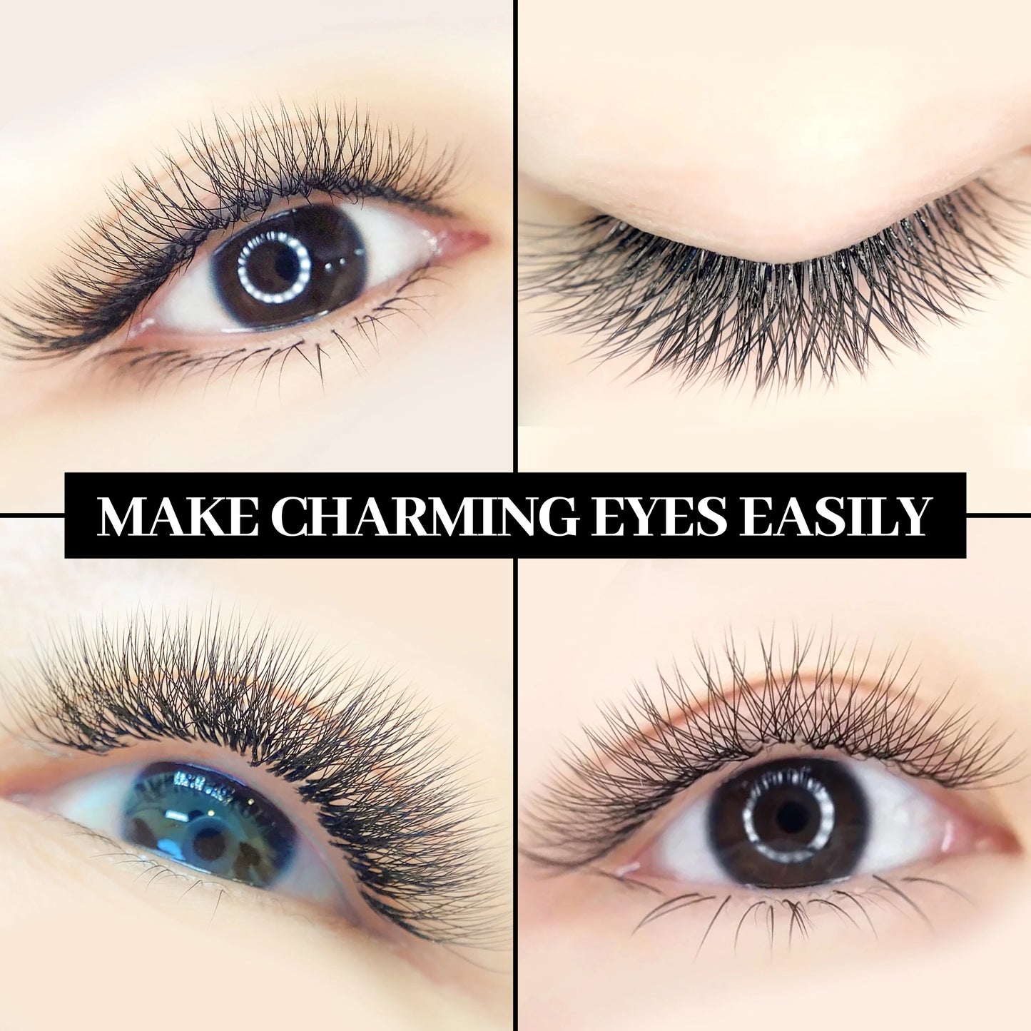 XIUSUZAKI W-Shaped Premade Fan Eyelash Extensions – 2D to 8D Automatic Blooming Lashes C30