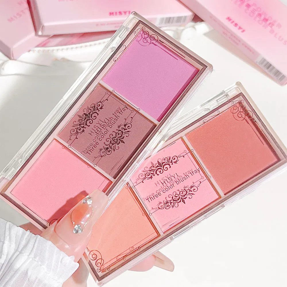 HISYI 3-Color Matte Blush – Long-Lasting, Natural Finish, Non-Cakey