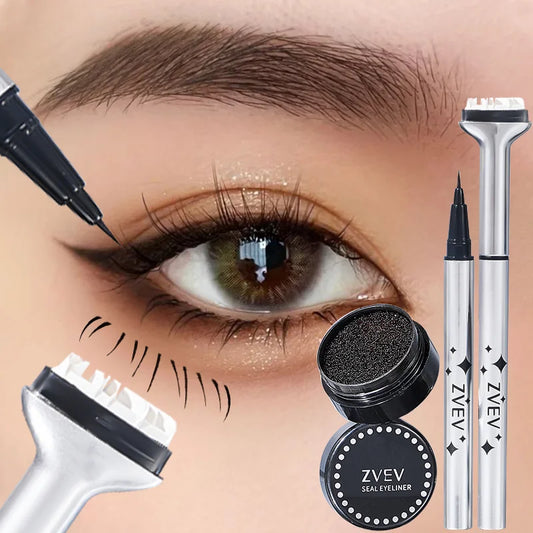 LuxuryGlow ZVEV 2-in-1 Lower Eyelash Stamp & Eyeliner – Waterproof & Sweatproof