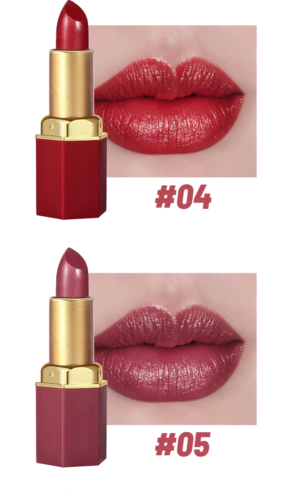 Set de labiales mate LuxuryGlow de 6 colores Gold Bar: textura aterciopelada y acabado perlado
