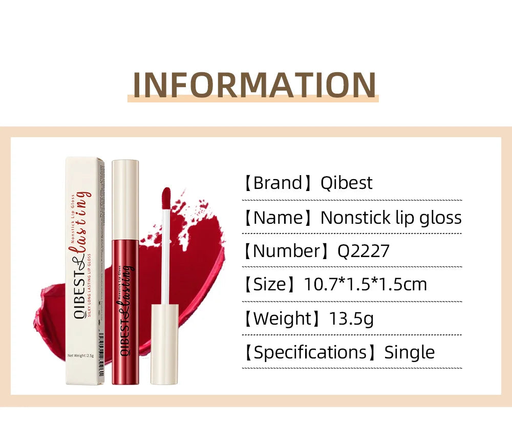 QiBest Matte Liquid Lipstick – Long-Lasting, Smudge-Proof, Velvet Finish