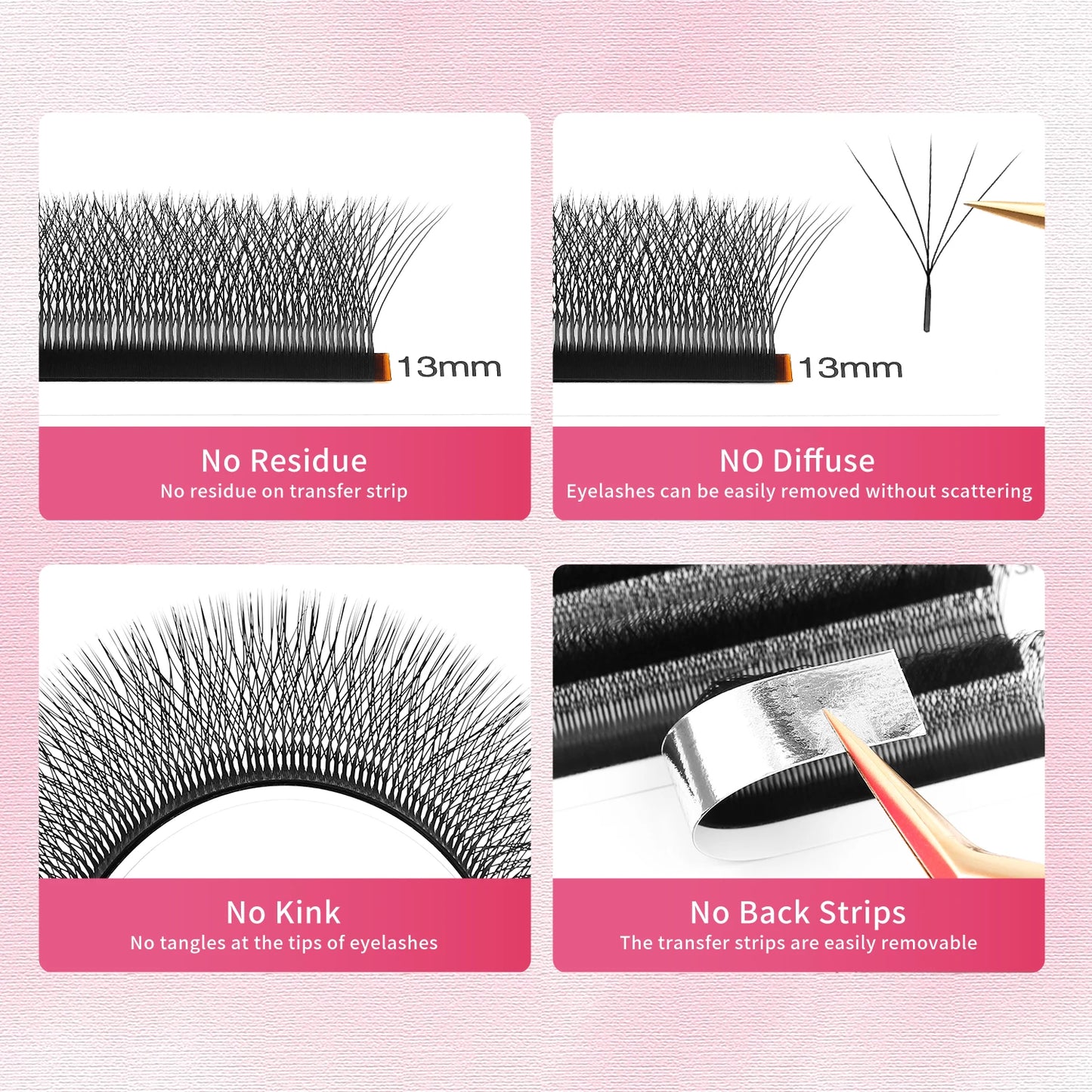 XIUSUZAKI 5D Premade Volume Lash Fans – Natural Mink Eyelash Extensions for Full, Soft & Fluffy Look