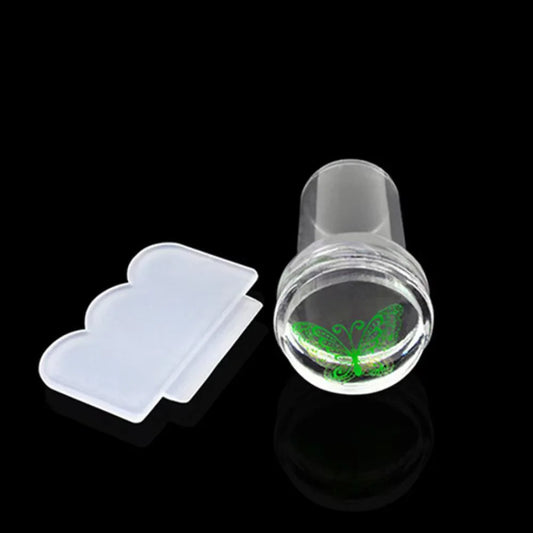 Kit de estampación de uñas de silicona transparente LuxuryGlow: estampador y raspador de diseño francés