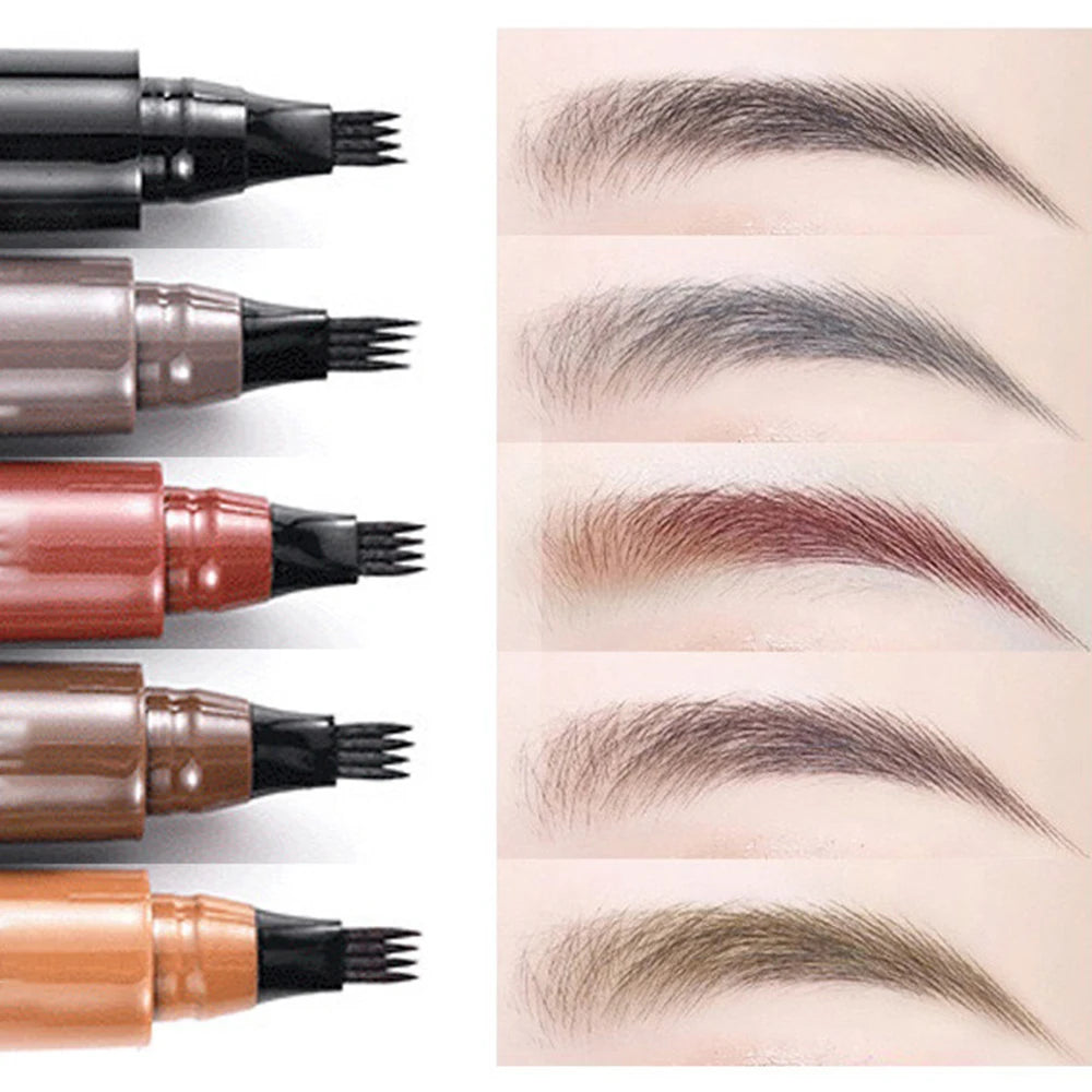 LuxuryGlow 4-Pronged Eyebrow Pencil – Waterproof, Long-Lasting, Smudge-Proof Brow Enhancer