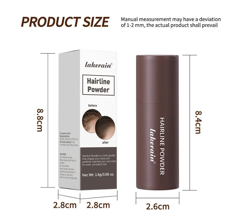 Lápiz corrector de raíces y líneas capilares LuxuryGlow resistente al agua: polvo en barra con cobertura instantánea de canas