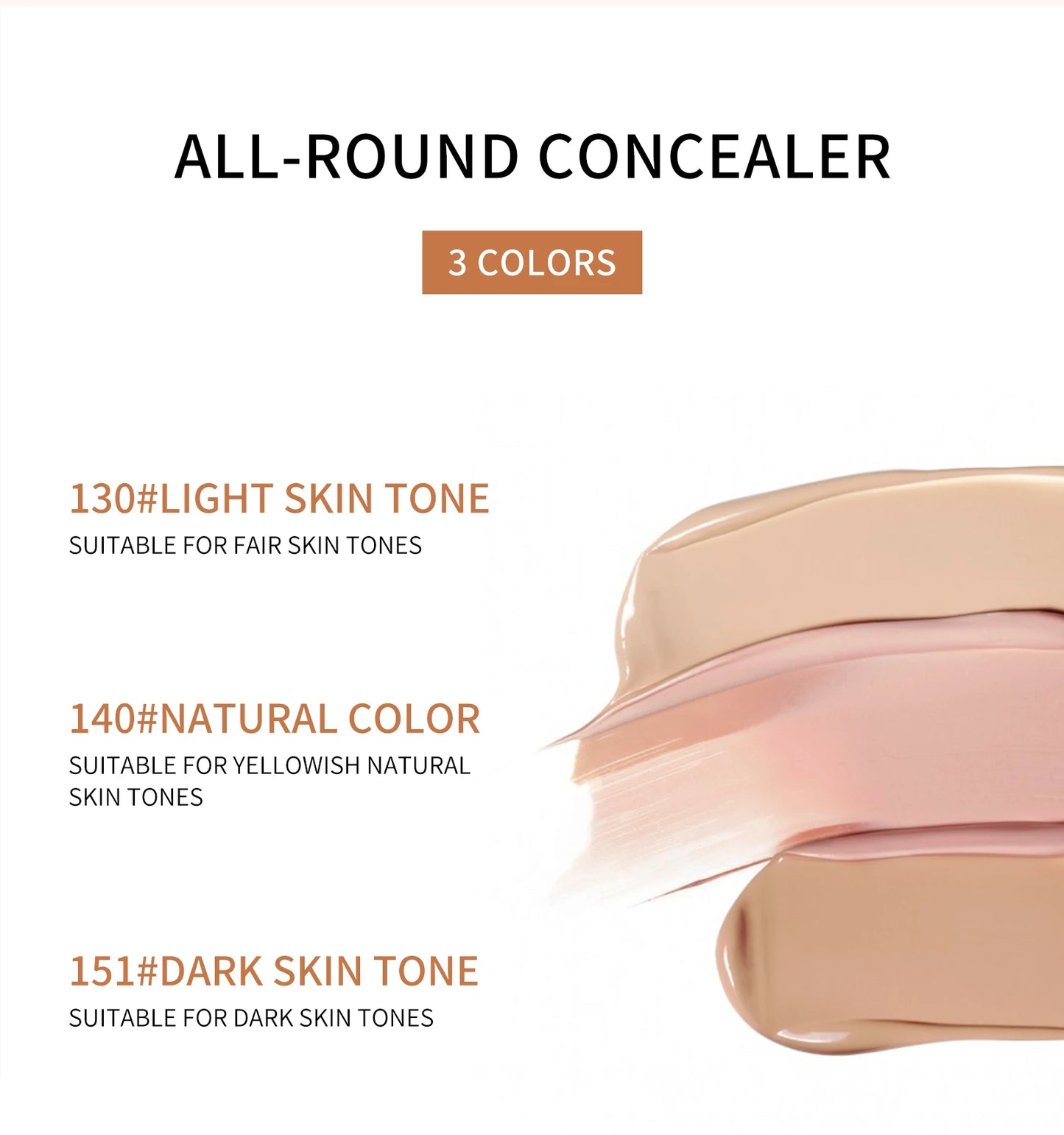 Corrector y crema BB QIC de alta cobertura, resistente al agua: de larga duración y antiojeras.