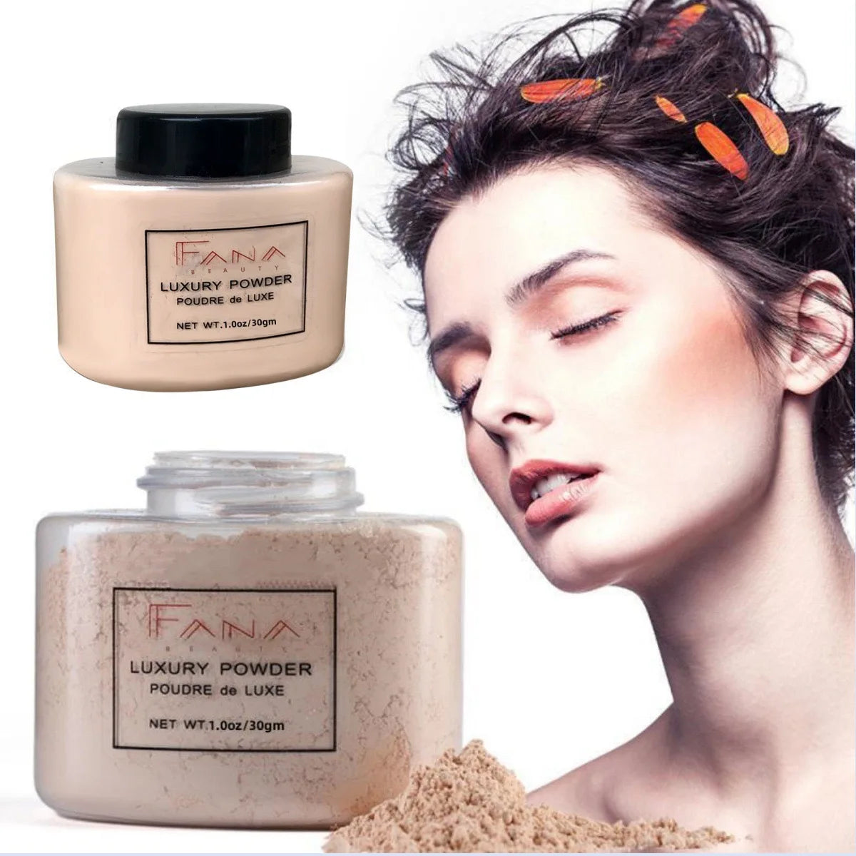 Polvo fijador LuxuryGlow 4 Colors Luxury Banana: resistente al agua, de larga duración y con control de grasa