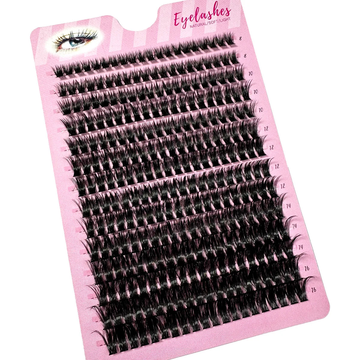 LYBCG Cluster Eyelash Extension – 280 Bundles Handmade Natural 3D Mink Lashes