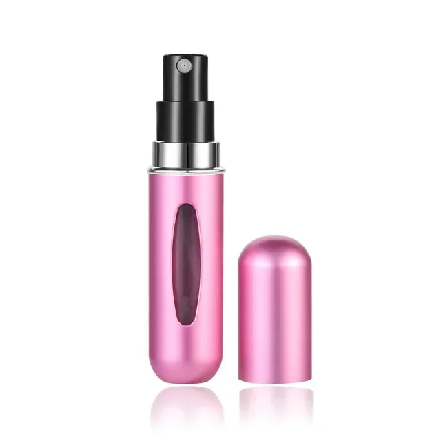 LuxuryGlow Portable Bottom Fill Perfume Spray Bottle 5ml/8ml | Refillable Travel Atomizer