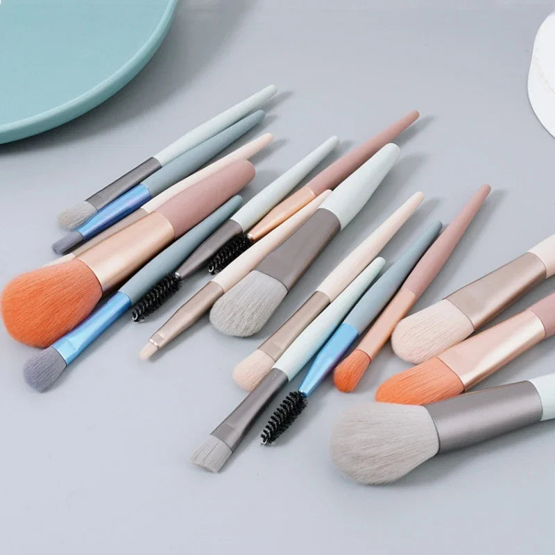 ZXZZS 8-Piece Soft Makeup Brush Set for Foundation, Blush & Eyeshadow