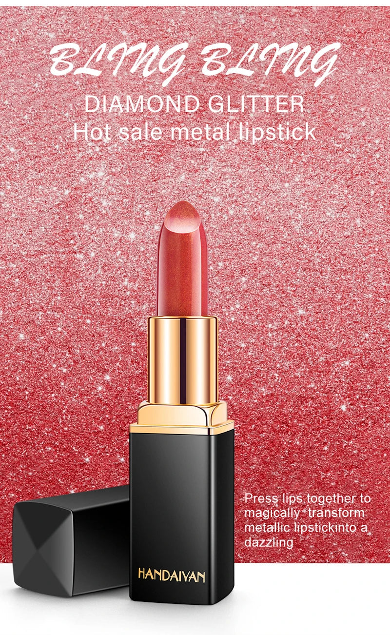 Lápiz labial hidratante Handaiyan Pearl: 9 colores, brillo duradero