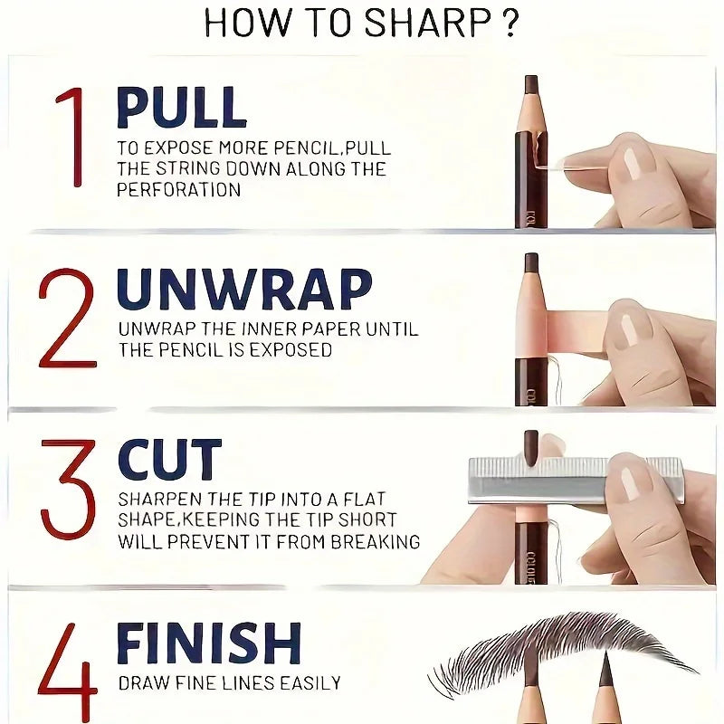 LuxuryGlow Tear-Off Pull Line Eyebrow Pencil – Smudge-Proof, No Sharpening Needed