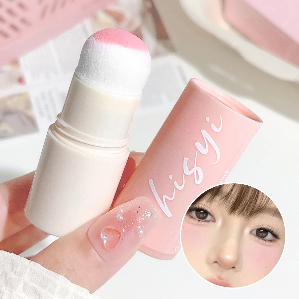 HISYI Soft Fog Blush Stick – Long-Lasting, Dual-Use Cheek & Lip Tint
