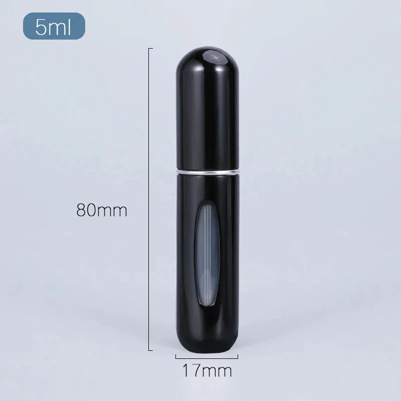 LuxuryGlow Portable Bottom Fill Perfume Spray Bottle 5ml/8ml | Refillable Travel Atomizer